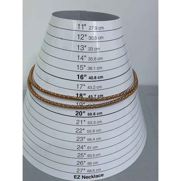 Gold-Tone Snake Chain Necklace Double Strand Adjustable - Picture 2 of 4